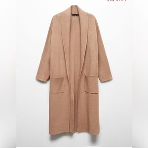 Mango Oversized knitted coat with pockets, XS